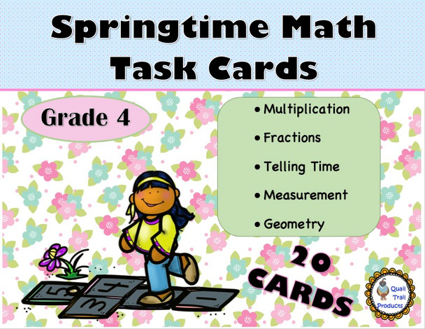 Grade 4 Springtime Math Task Cards