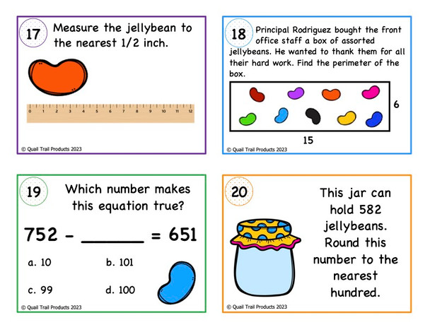 Grade 3 Jellybean Math Task Cards