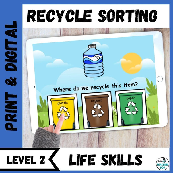 Recycling Sorting Earth Day Activities Level 2