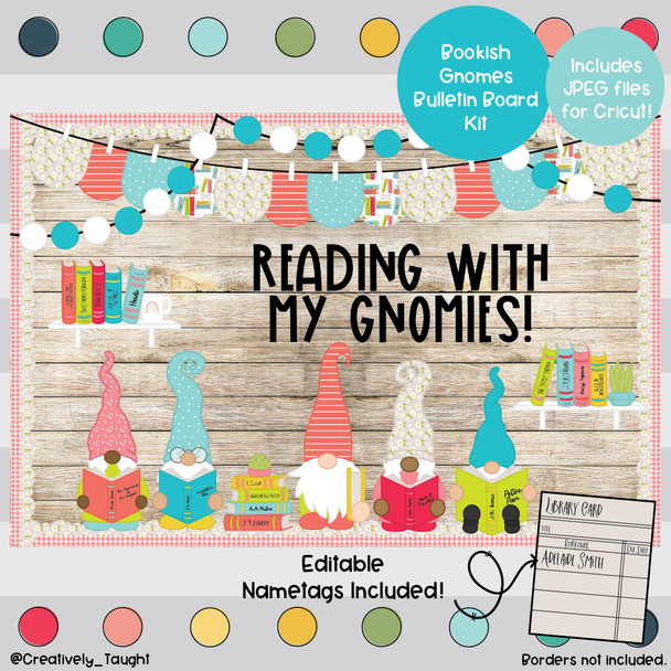 Bookish Gnomes - Library Bulletin Board Kit