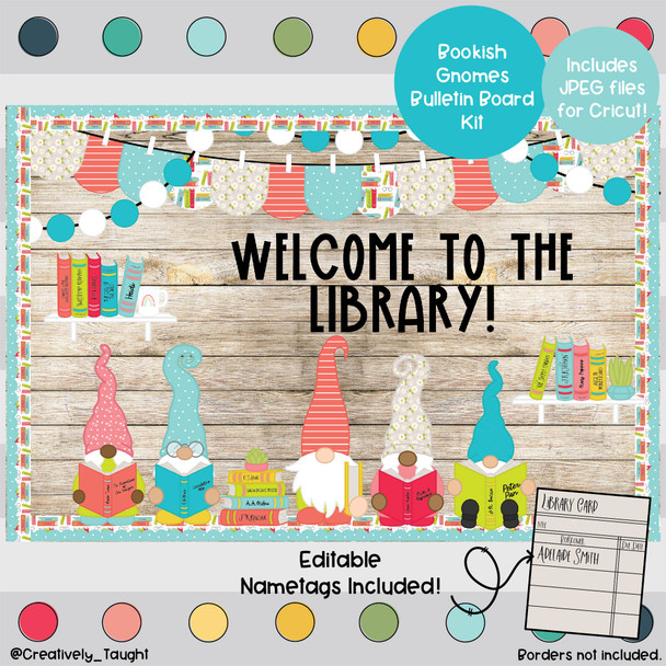 Bookish Gnomes - Library Bulletin Board Kit