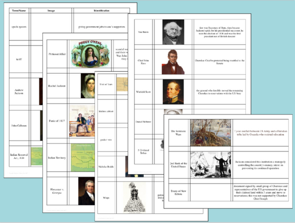 Andrew Jackson Vocabulary Mix and Match Activity