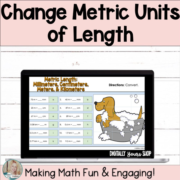 Change - Convert - Metric Length Digital Self-Checking Math Activity