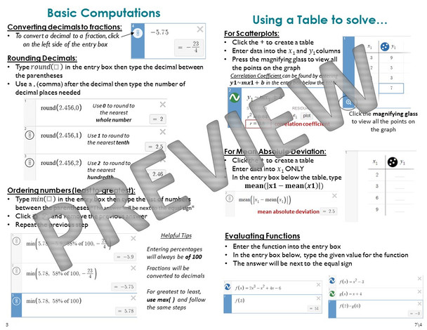 Desmos Graphing Calculator Cheat Sheet