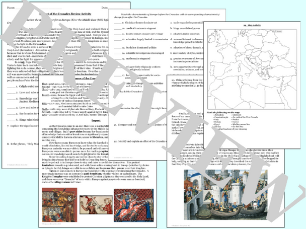 The Impact of the Crusades Review and Map Activity