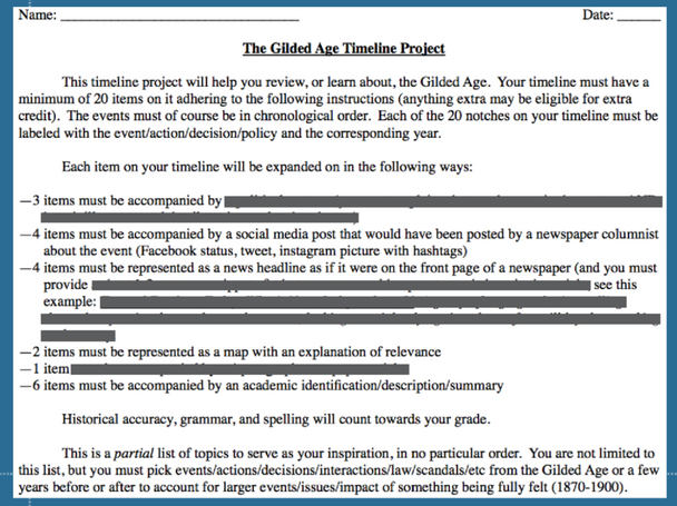 The Gilded Age Timeline Project