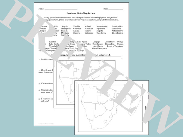 Southern Africa World Geography Bundle