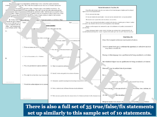 Characteristics of a Civilization Activities Bundle