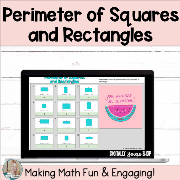 Perimeter of Rectangles and Squares Digital Self-Checking Activity