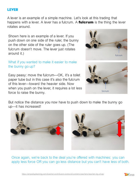Simple Machines Reading Passage and Activities printable + digital