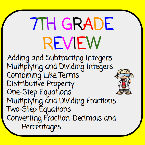 7th Grade Math Review Game