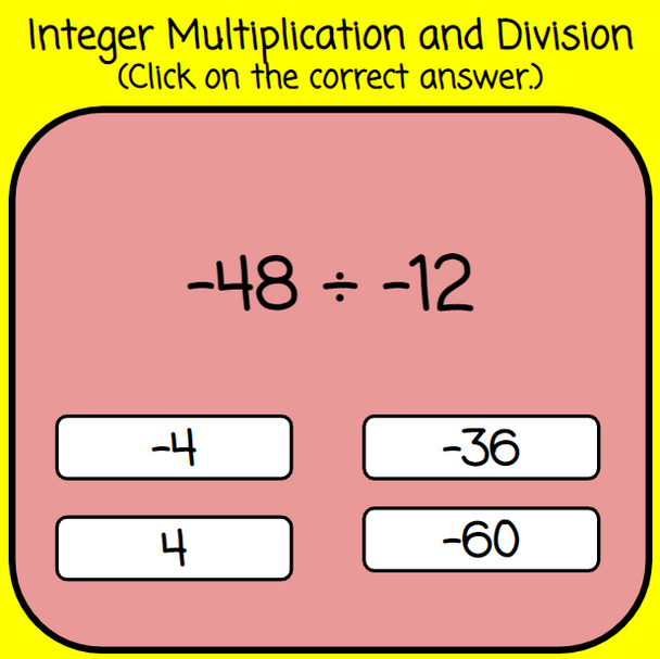 7th Grade Math Review Game