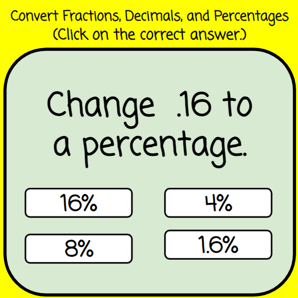 7th Grade Math Review Game