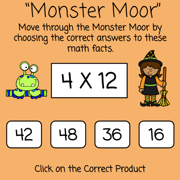 Halloween Math Land Master Your Multiplication Facts Game