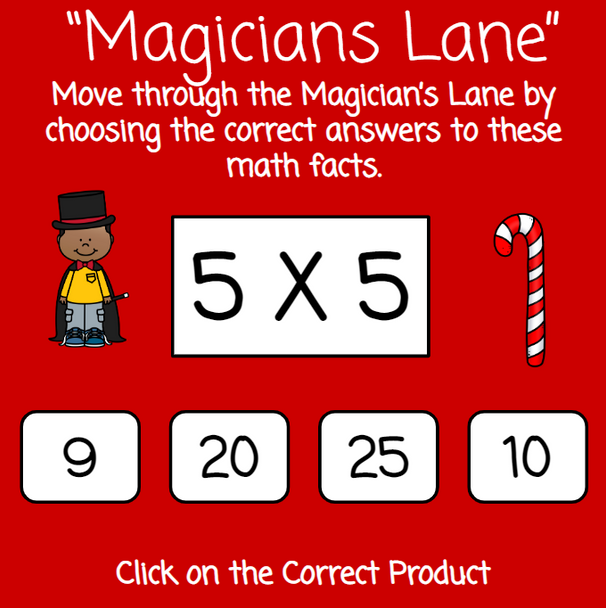 Christmas Math Land Master Your Multiplication Facts Game