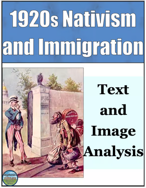 Immigration and Nativism in the 1920s Overview and Image Analysis
