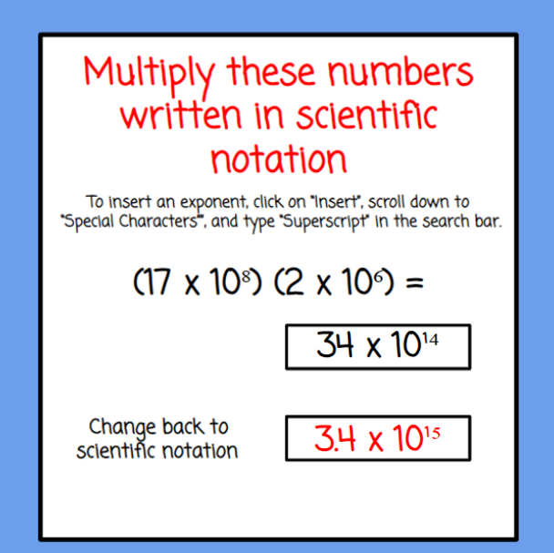 Scientific Notation - Multiplying and Dividing