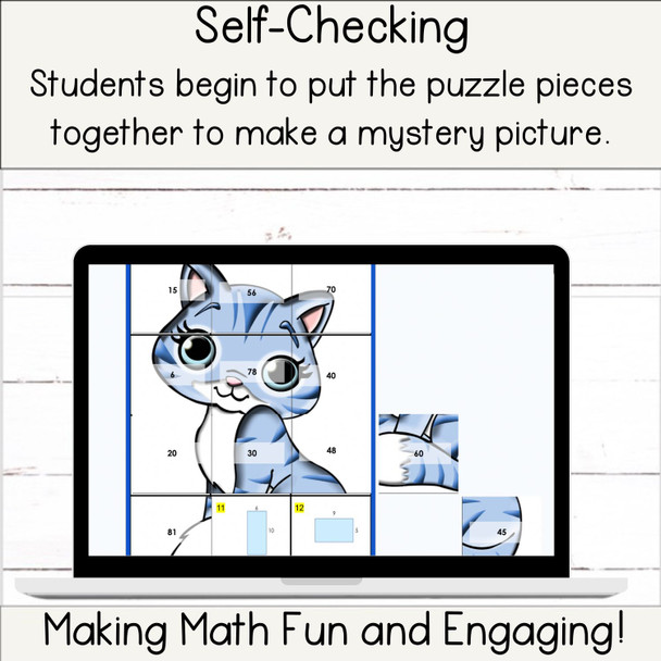 Area of Rectangles & Squares Digital Self-Checking Activity for Google Slides