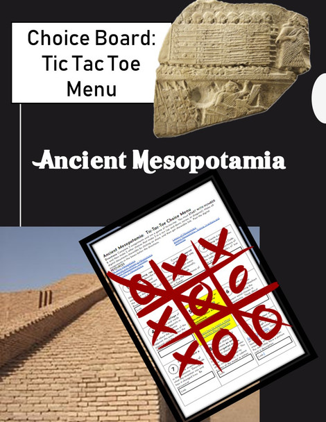 Choice Board: Mesopotamia Tic Tac Toe Menu