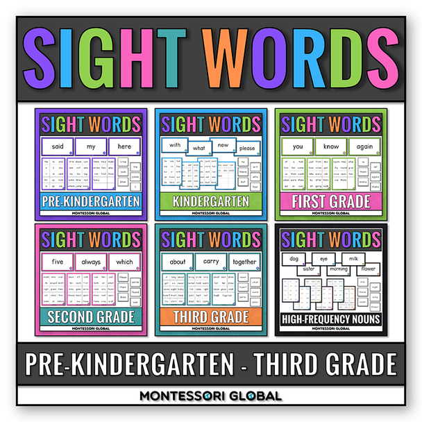 Sight word practice for pre-k, kindergarten, first-grade, second-grade, third-grade and high-frequency nouns sight words. Great for daily practice using sight word PowerPoint presentations, sight word charts and sight word flash cards. They are great morning meeting activities.