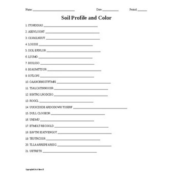 Soil Science Word Scramble Bundle