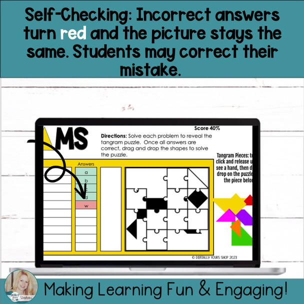 Editable - Self-Checking Self-Grading Tangram Template - Digital Activity Vol.1