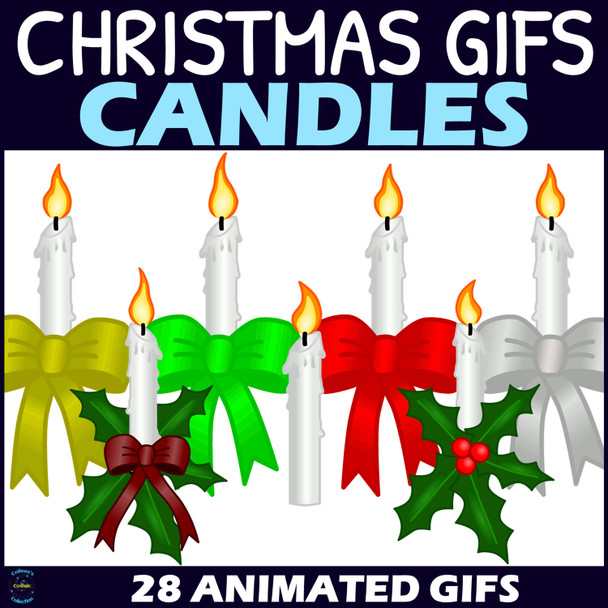 Christmas Candles GIFs - Animated Christmas Clipart