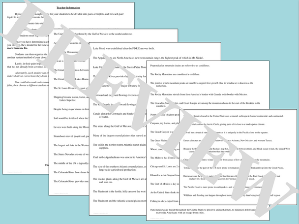 Physical Geography of the United States True False Fix