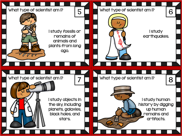 Types of Scientists Task Cards