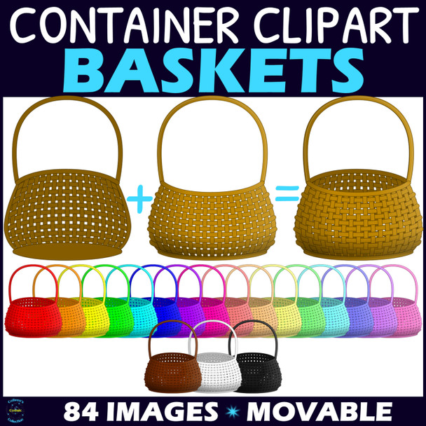 Rainbow Baskets Clipart Containers