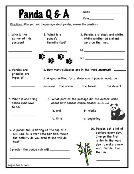 Grade 1 and 2 Multi-Subject Assessment Worksheets