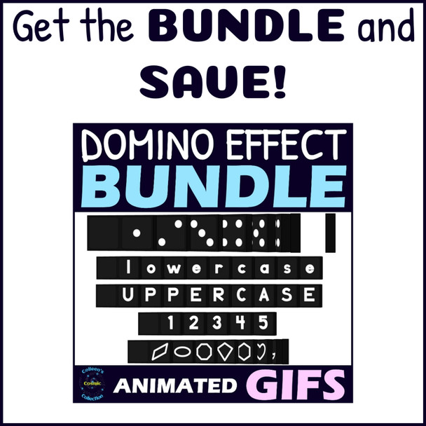 Domino GIFs - Animated Dominoes Clipart – Black with White Lowercase Letters