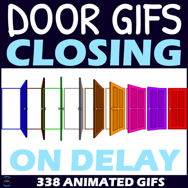 Animated GIF Closing On Delay Doors Clipart