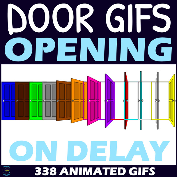 Animated GIF Opening On Delay Doors Clipart