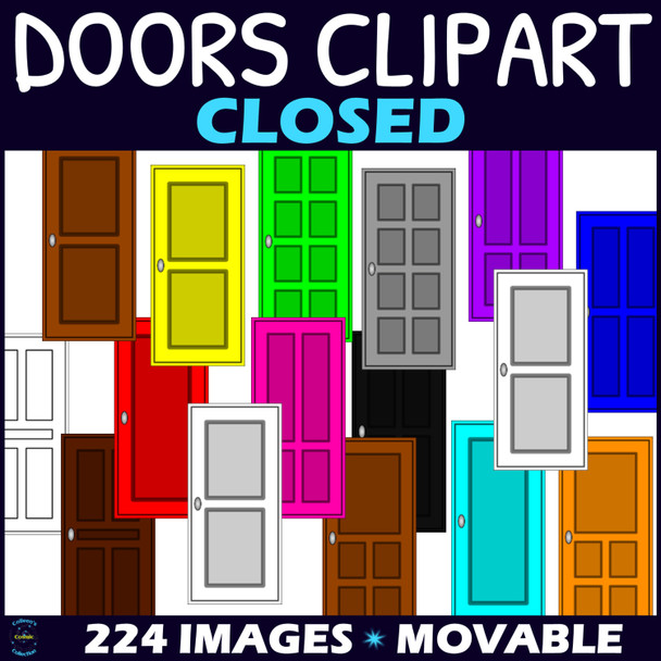 Rainbow Doors Clipart - Closed