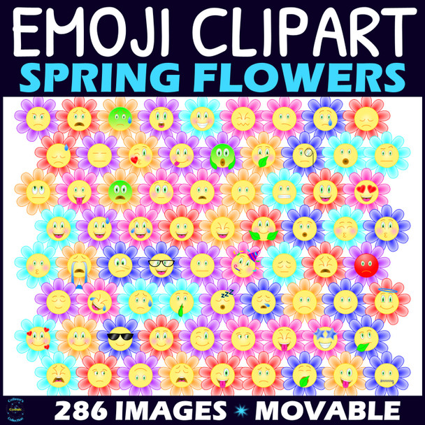 Spring Flower Emoji Clipart - Emotions