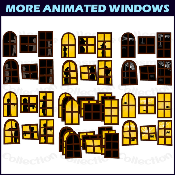 Animated GIF Build a Haunted House Halloween Clipart