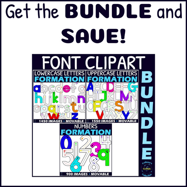 Lowercase Letter Formation Font Clipart - Alphabet Handwriting