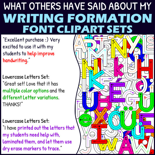 Writing Formation Font Clipart BUNDLE - Handwriting