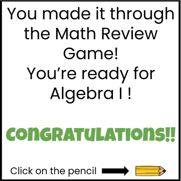 Back to School - Are You Ready for Algebra I Game