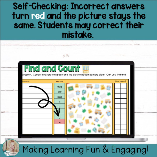 Editable Self-Checking Find and Count Template Digital Activity Volume 1