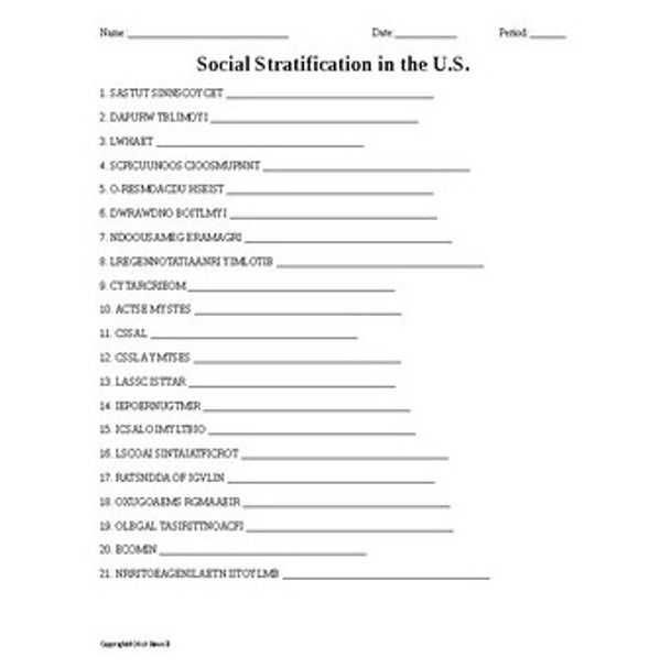 Sociology Vocabulary Word Scrambles Review Bundle