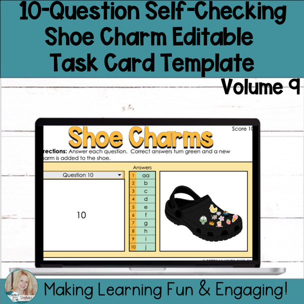 Editable Self-Checking Task Card Template - Digital Resource Vol. 9