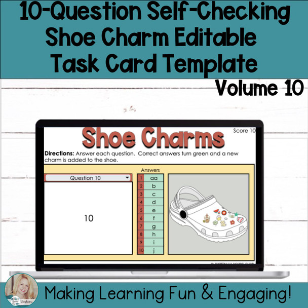 Editable Self-Checking Task Card Template - Digital Resource Vol. 10