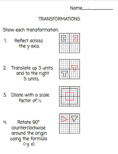 Transformations - Digital Lesson Football Themed