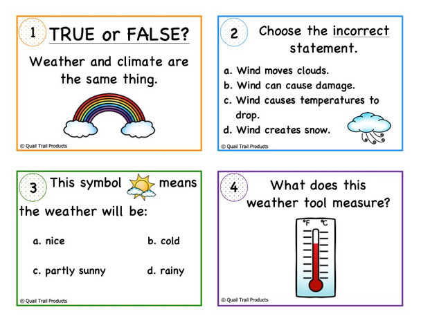 Grade 3 Weather Task Cards