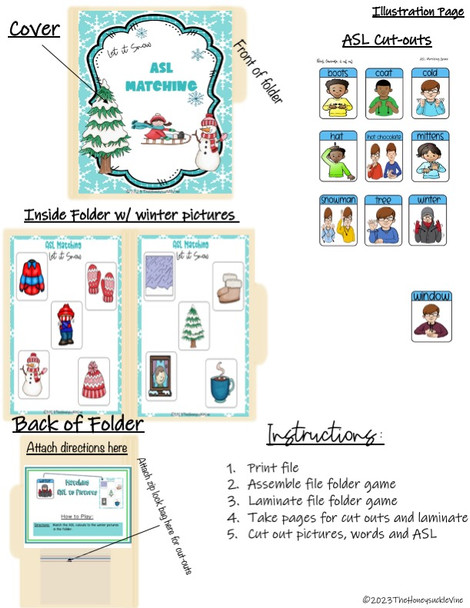 Illustration Page showing how to assemble file folder game