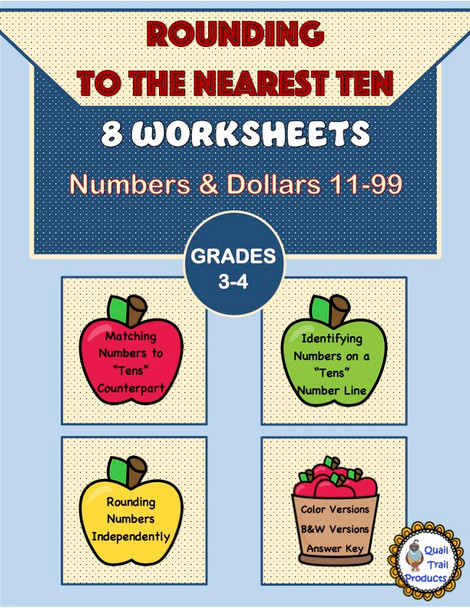 Rounding to the Nearest Ten - Apple Theme