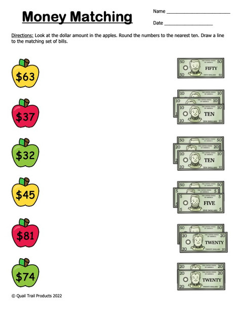 Rounding to the Nearest Ten - Apple Theme