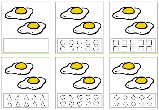 COUNTING SHAPES TRACING TASK CARDS 5